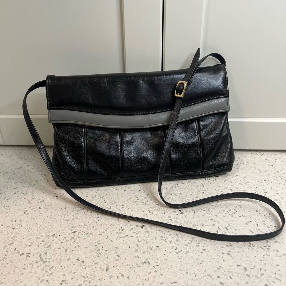 ELANO Durabilt Handbag | Made in Vancouver | Black & Grey Leather, Suede Lining
